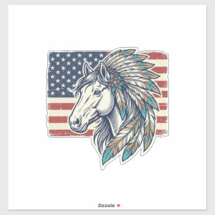 Pegatina Camiseta de diseño vectorial vintage con bandera d
