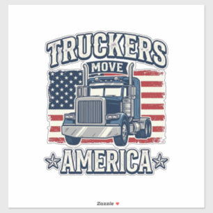 Pegatina Camiseta de diseño vintage de camión Truckers Move