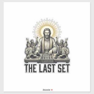 Pegatina Camiseta de DJ religioso vintage El último diseño_