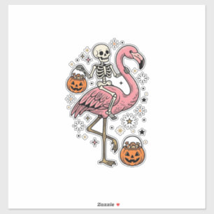 Pegatina Camiseta de dulces de Halloween de flamenco montan