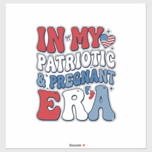 Pegatina Camiseta de embarazo vintage de la era embarazada 