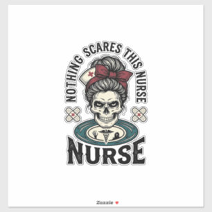 Pegatina Camiseta de enfermera de Halloween con gráfico de 