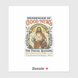 Pegatina Camiseta de entrega de trabajador postal de Jesús