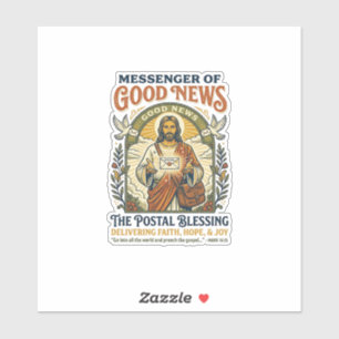 Pegatina Camiseta de entrega de trabajador postal de Jesús