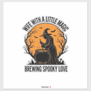 Pegatina Camiseta de esposa de Halloween Bruja vintage Cald