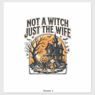 Pegatina Camiseta de esposa de Halloween Diseño de casa emb