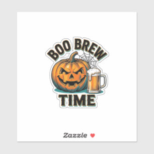 Pegatina Camiseta de fiesta de cerveza de Halloween calabaz