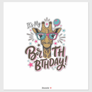 Pegatina Camiseta de fiesta de cumpleaños con grabado vinta