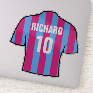 Pegatina Camiseta de fútbol Claret & Blue para personalizar