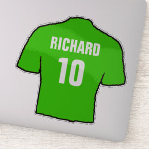 Pegatina Camiseta de fútbol verde para personalizar.