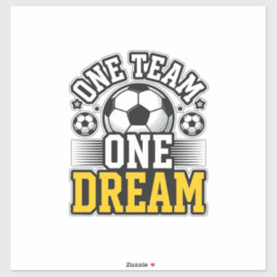 Pegatina Camiseta de fútbol Vintage One Team One Dream Dise