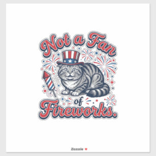 Pegatina Camiseta de gato asustado que no es fanático de lo