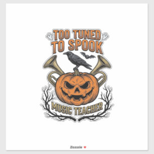 Pegatina Camiseta de grabado de calabaza de Halloween para 