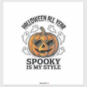 Pegatina Camiseta de grabado de fantasma de calabaza de Hal