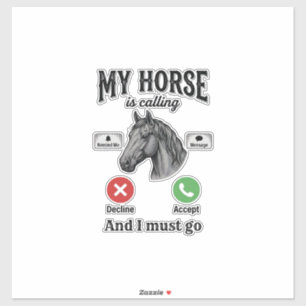 Pegatina Camiseta de grabado vintage de caballo divertido l