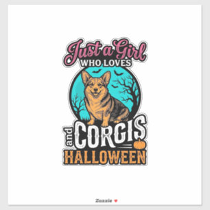 Pegatina Camiseta de grabado vintage de Corgis y niña de Ha