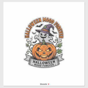 Pegatina Camiseta de grabado vintage de fantasma de calabaz