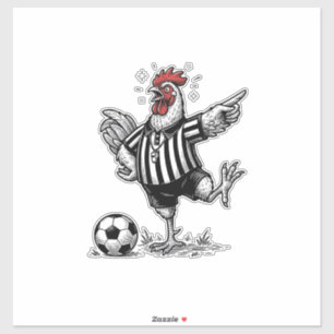 Pegatina Camiseta de grabado vintage de fútbol de pollo div