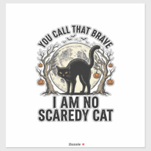 Pegatina Camiseta de grabado vintage de gato asustado de Ha