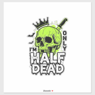 Pegatina Camiseta de grabado vintage de Halloween de cráneo