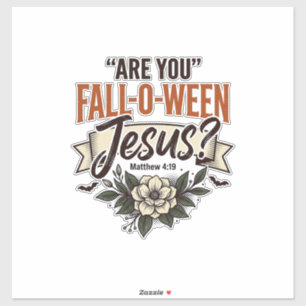 Pegatina Camiseta de grabado vintage de Jesús Fall-O-Ween c