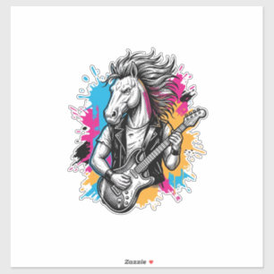 Pegatina Camiseta de grabado vintage de jugador de guitarra
