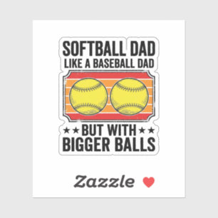 Pegatina Camiseta de grabado vintage de Softball Dad Bigger