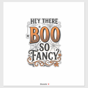 Pegatina Camiseta de Halloween Boo con grabado vintage espe