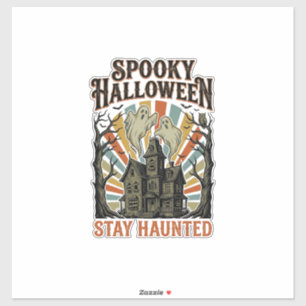 Pegatina Camiseta de Halloween de Casa Embrujada con Fantas