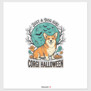 Pegatina Camiseta de Halloween de Corgi para niñas amantes 