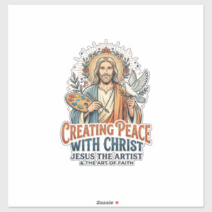 Pegatina Camiseta de hobby de acuarela de Jesús Fe inspirad