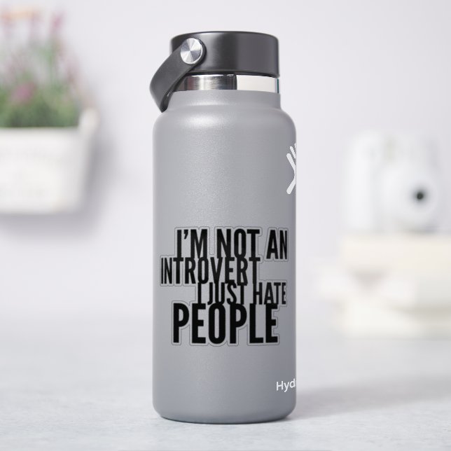 Pegatina Camiseta de introvertidos divertidos (hidrofrasco)