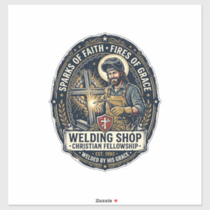 Pegatina Camiseta de la tienda de metal de Jesus Welder Ins