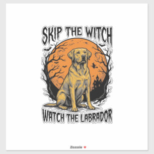 Pegatina Camiseta de Labrador de Halloween con advertencia