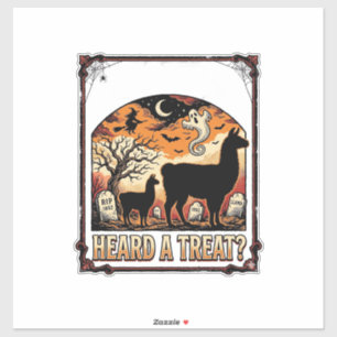 Pegatina Camiseta de Llama de Halloween Arte de Cementerio
