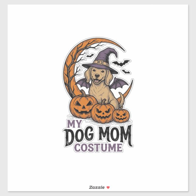 Pegatina Camiseta de mamá de perro de Halloween con disfraz (Hoja)