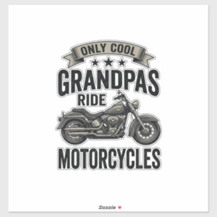 Pegatina Camiseta de Motociclista Vintage para Abuelos Geni