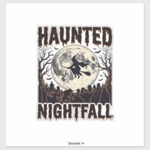 Pegatina Camiseta de Noche Embrujada Grabado Vintage Diseño