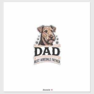 Pegatina Camiseta de padre de Airedale Terrier vintage_1