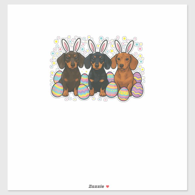 Pegatina Camiseta de Pascua Dachshund (Hoja)