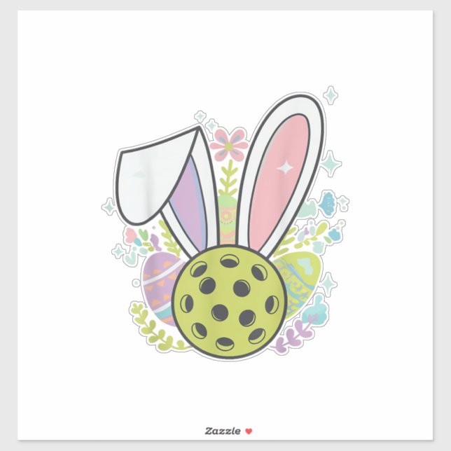 Pegatina Camiseta de Pascua de Pickleball (Hoja)