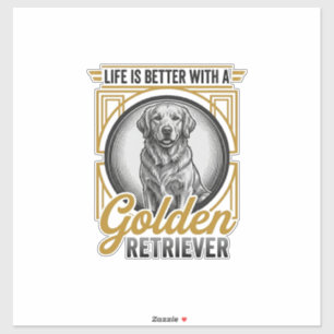 Pegatina Camiseta de perro amante de grabado vintage de Gol