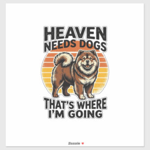 Pegatina Camiseta de perro Chow Chow Heaven Tributo Grabado