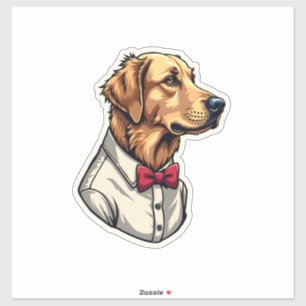 Pegatina Camiseta de perro patriótica vintage de Golden Ret