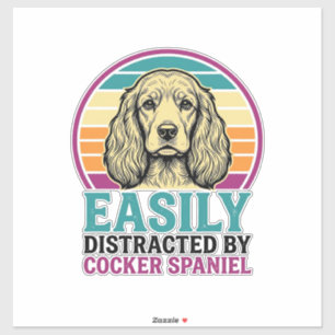 Pegatina Camiseta de perro vintage de Cocker Spaniel fácilm