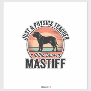 Pegatina Camiseta de perro vintage de mastín ama el profeso