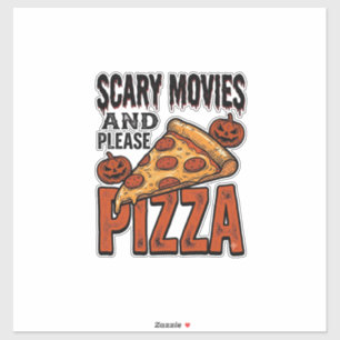 Pegatina Camiseta de Pizza de Terror para Fans de Noches de