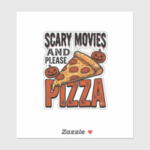 Pegatina Camiseta de Pizza de Terror para Fans de Noches de