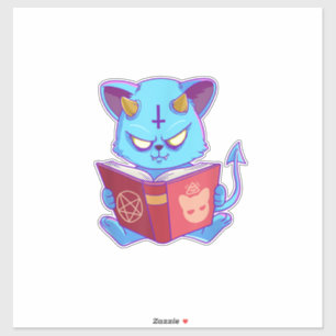 Pegatina Camiseta de regalo de gatito gótico pastel bruja