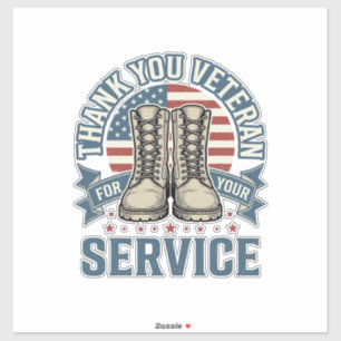 Pegatina Camiseta de Servicio Botas Patrióticas Veterano Gr